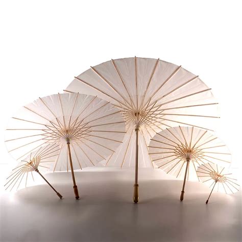 50 White Paper Paper Umbrellas For Wedding Chinese Crafts Mini Craft Umbrellas 20 30 40 60