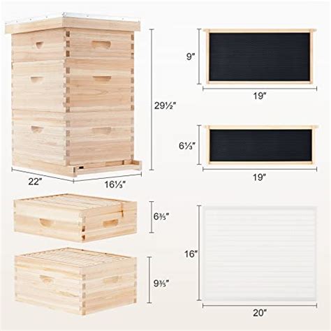 Creworks Bee Hive Boxes Starter Kit Langstroth Beehive For Bee Keeping