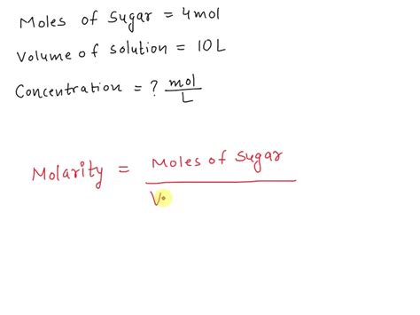 SOLVED Calculate The Concentration In Moles Per Litre If 4 0 Mol Of