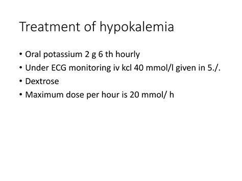 Hypokalemia Presentation Cause And Treatment Ppt