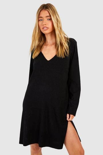 Rib Knit Dresses Boohoo Uk