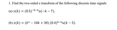 Solved 1 Find The Two Sided Z Transform Of The Following