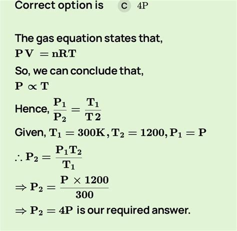 The Temperature Of A Gas At Pressure 2 Atm And Volume 2 Lis 127°c