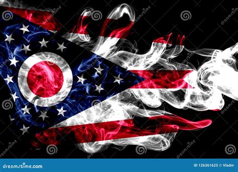 Ohio State Smoke Flag United States Of America Stock Illustration