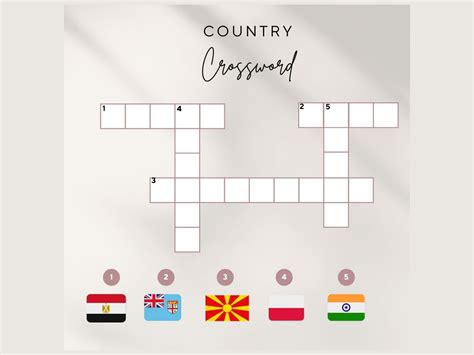 Country Crossword Puzzle Graphic By Lorify Printables Creative Fabrica