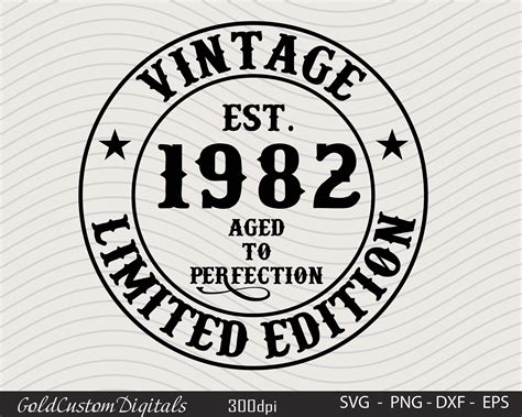 40th Birthday Svg 40th Svg Vintage 1982 Svg 40th Cut File Etsy