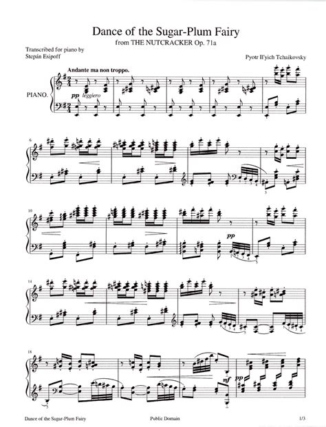 Dance Of The Sugar Plum Fairy From The Nutcracker Piano Solo Digital