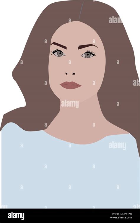 Girl In Blue Illustration Vector On White Background Stock Vector