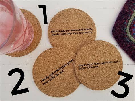 Cork Coasters With Quotes for Drinkers choose Your Favorite - Etsy