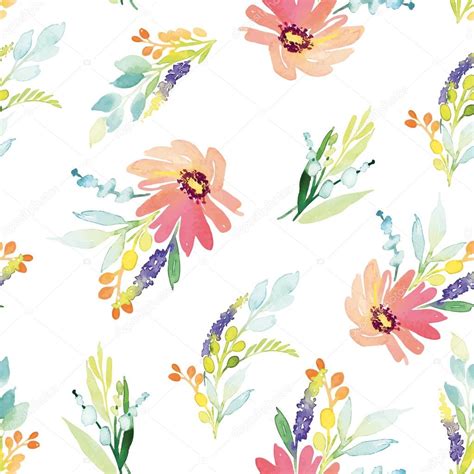 Watercolor Flower Pattern Stock Vector Image By Karma