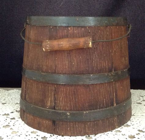 Primitive Wood Bucket Antique Bucket Vintage Firkin Sap Bucket Farm