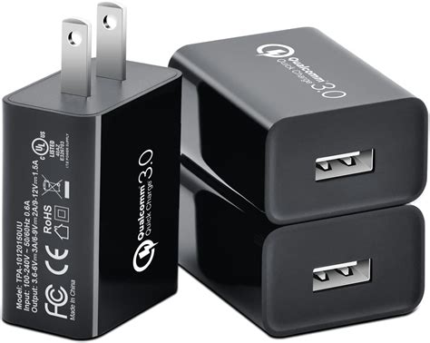 Amazon 3 Pack Quick Charge 3 0 FONKEN 18W 3A USB Wall Charger