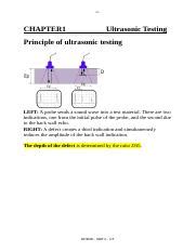 Basic Principles Of Ultrasonic Testing Docx Chapter Ultrasonic