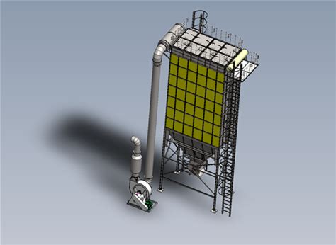 布袋除尘器（112袋）脉冲袋式除尘器3d模型下载三维模型solidworks模型 制造云 产品模型