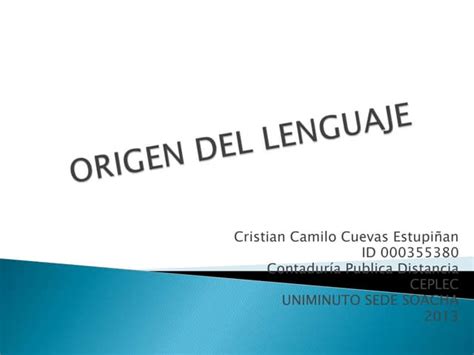 Origen Del Lenguaje Ppt