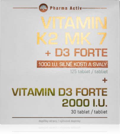 Pharma Activ Vitamin K2 MK7 D3 Forte Tbl 125 Vitamin D3 Forte 2000 I