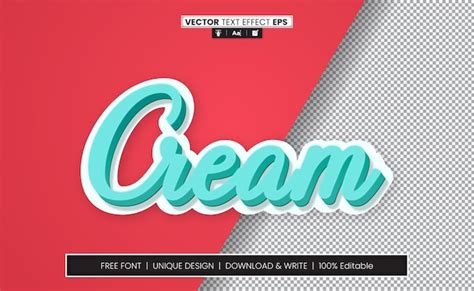 Premium Vector Cream 3D Text Effect Fully Editable