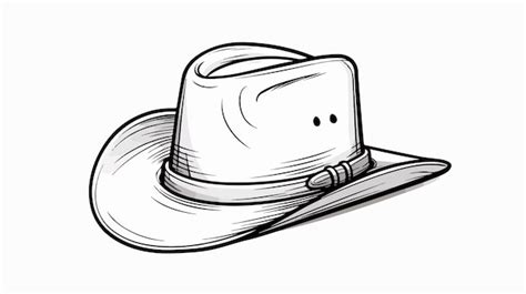 Hand Drawn Cowboy Hat Farmer Sketch In Doodle Style Premium AI