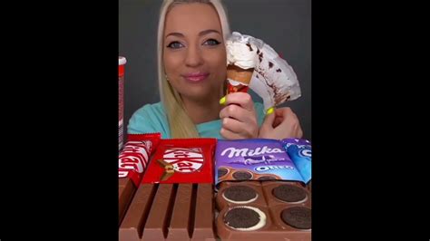 Asmr Eating Chocolate Milka Kitkat Oreo Candy Bars Ice Cream 초콜릿