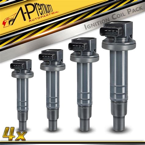 Set Of 4 Ignition Coils For Toyota Yaris Prius Echo 1NZ FE 2NZ FE 4Cyl