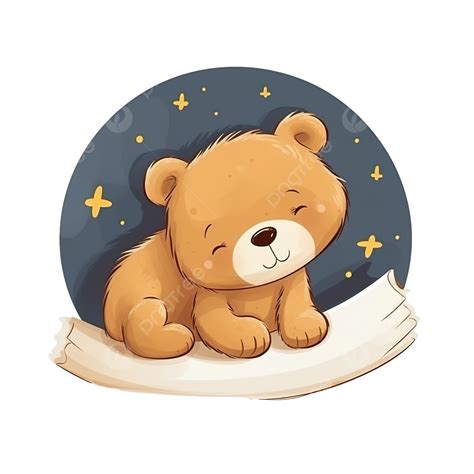 Lindo Oso Durmiendo En El Elemento Luna PNG Dibujos Lindo Llevar