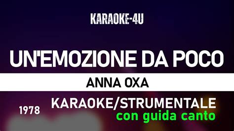 Unemozione Da Poco Anna Oxa Karaoke Strumentale Testo Lyrics Con