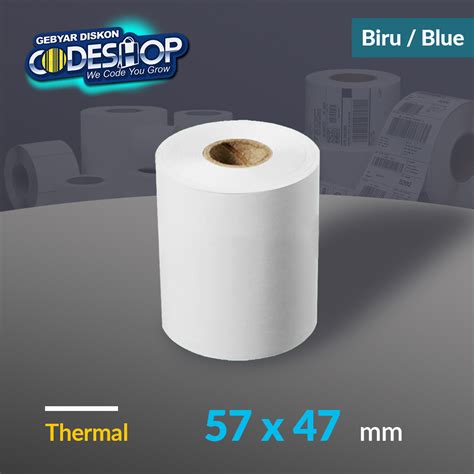 Jual Codeshop Kertas Thermal 57 X 47 Mm Biru Struk Printer Kasir