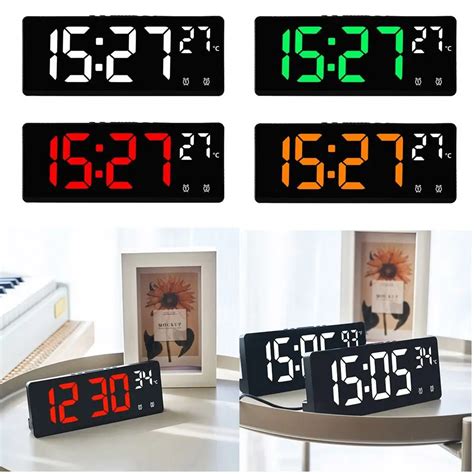 Horloge De Table Num Rique LED Commande Vocale Pour Chambre Coucher