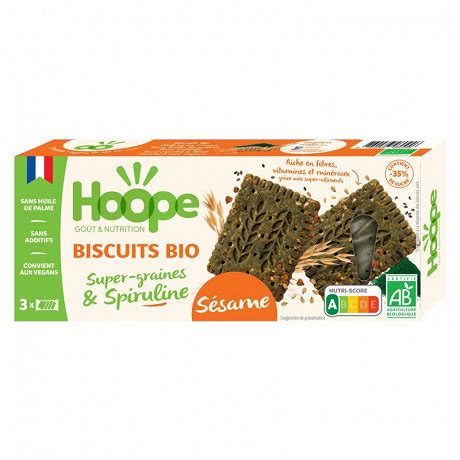 Hoope biscuits bio super graines et spiruline sésame 160g