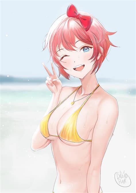 Sayori At The Beach Fanart By Me Instagram Dread Punk Ddlc