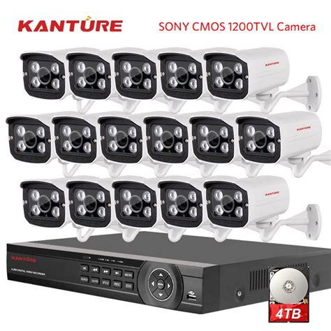 Kanture H Ch Cctv System Hdmi P Ahd Dvr Kit Pcs Tvl Ir