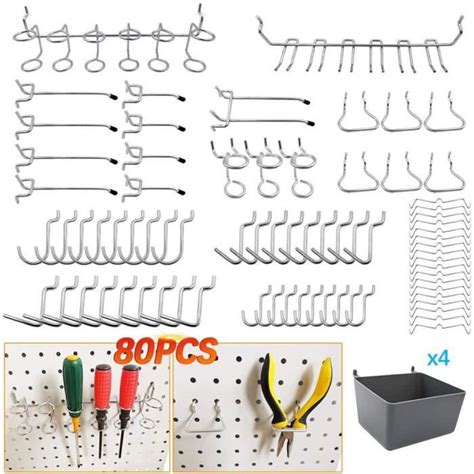 Assortiment De Crochets Pour Panneaux Perfor S Avec Corbeilles Pour