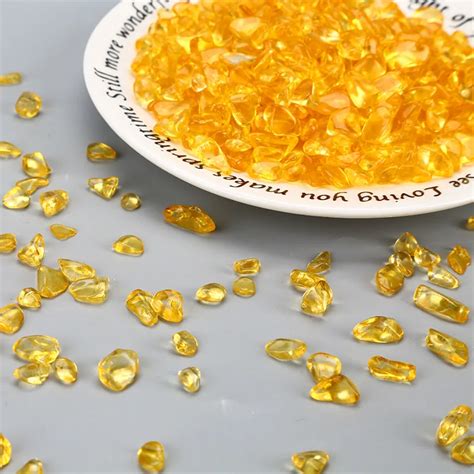 Piedra De Cristal De Cuarzo Amarillo Citrino 100g Grava Pulida