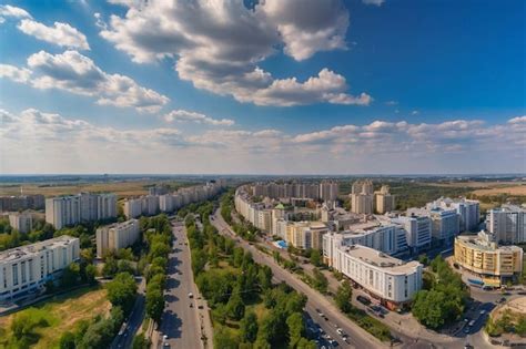 Premium Photo Aerial Drone Photo Shows The Downtown Panorama Of