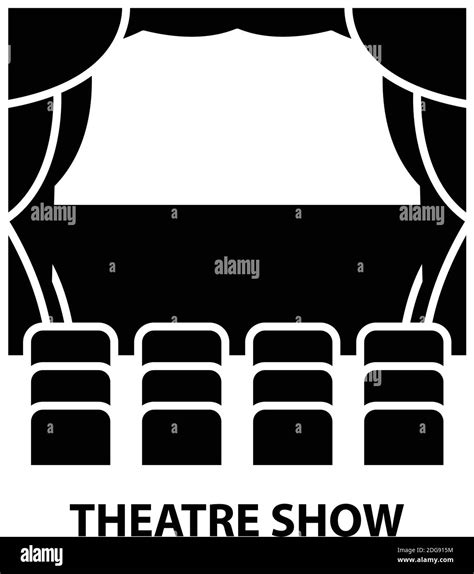 Theatre Show Icon Black Vector Sign With Editable Strokes Concept Illustration Stock Vector