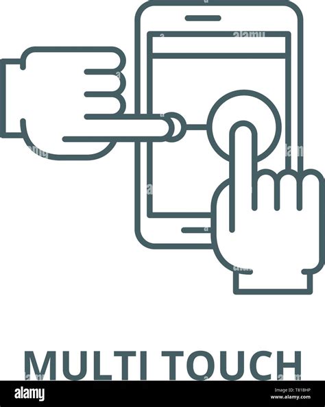 multi touch vector  icon linear concept outline sign symbol