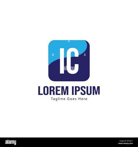 Initial Ic Logo Template With Modern Frame Minimalist Ic Letter Logo