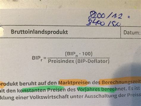 Nominales BIP Vs Reales BIP Karteikarten Quizlet