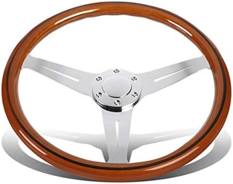 Amazon DNA MOTORING FW1505 380mm Stainless Steel Spokes Wood Grain