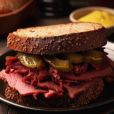 Premium AI Image | Pastrami on rye sandwich