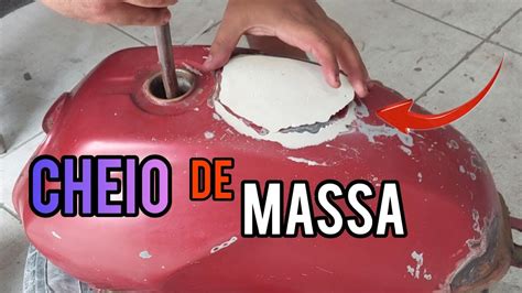 Como Desamassar Tanque Moto Cheio De Massa Youtube