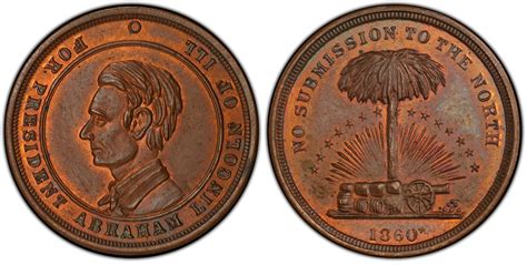 1860 Token F 506 514a Copper Abraham Lincoln Patriotic BN Regular