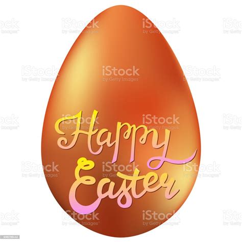 Happy Easter Lettering Card An Easter Egg With Hand Drawn Lette Stock