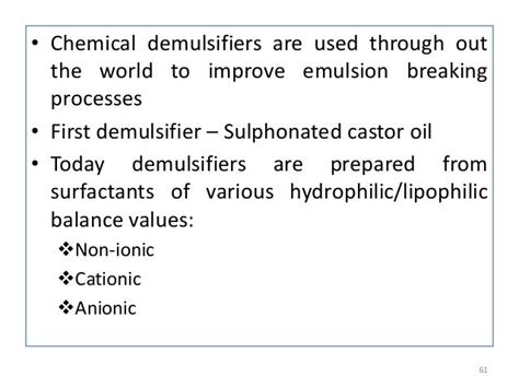 Demulsifiers Specialty Oilfield Chemicals