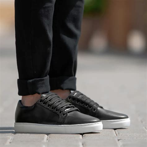 Murphy Low Top Black Leather Sneakers For Men The Jacket Maker