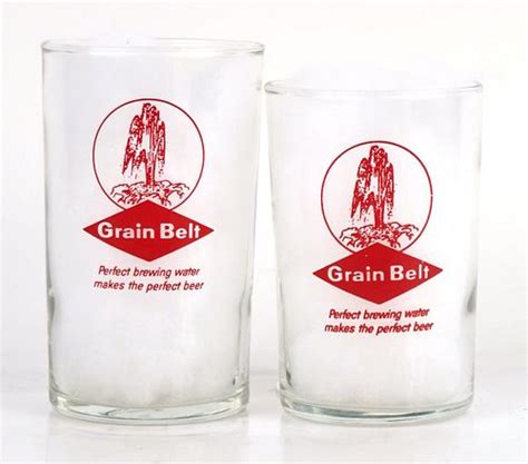 Lot Of Two 1965 Grain Belt Beer Straight Sided Acl Drinking Glasses 3½