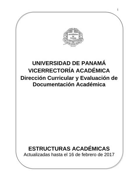 Pdf Universidad De Panam Vicerrector A Acad Mica Consulta Up Ac Pa