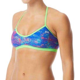 TYR Canvas Pacific Tieback Bikini Top Blue Swiminn