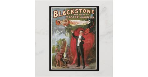 Vintage Magic Poster Great Blackstone Magician Postcard Zazzle