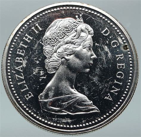 1972 CANADA UK Queen Elizabeth II Voyagers VINTAGE PL Silver Dollar